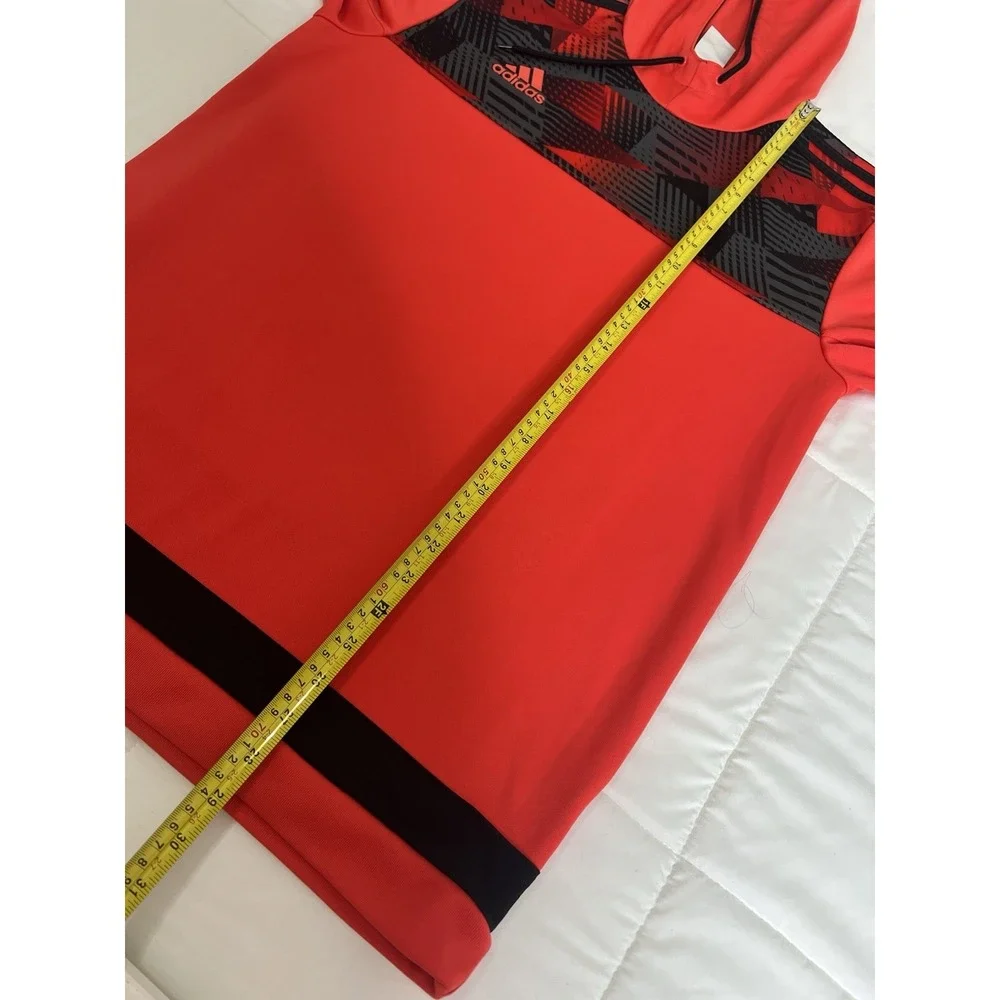 Adidas Men's Athletic Pullover‎ Hoodie Long Sleeve Striped Sweatshirt Red Size M
